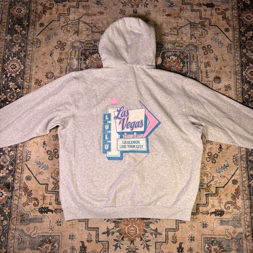 Lululemon Steady State Pullover Hoodie Las Vegas NEW Love Your City Grey XXL NWT